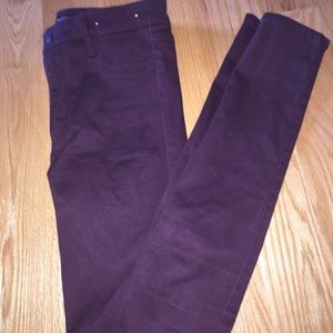Abercrombie and Fitch high waisted burgundy jeans